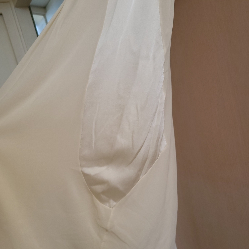 Silk Cream Chemise Dress with Lightweight Fabric under - Picture 8 of 12